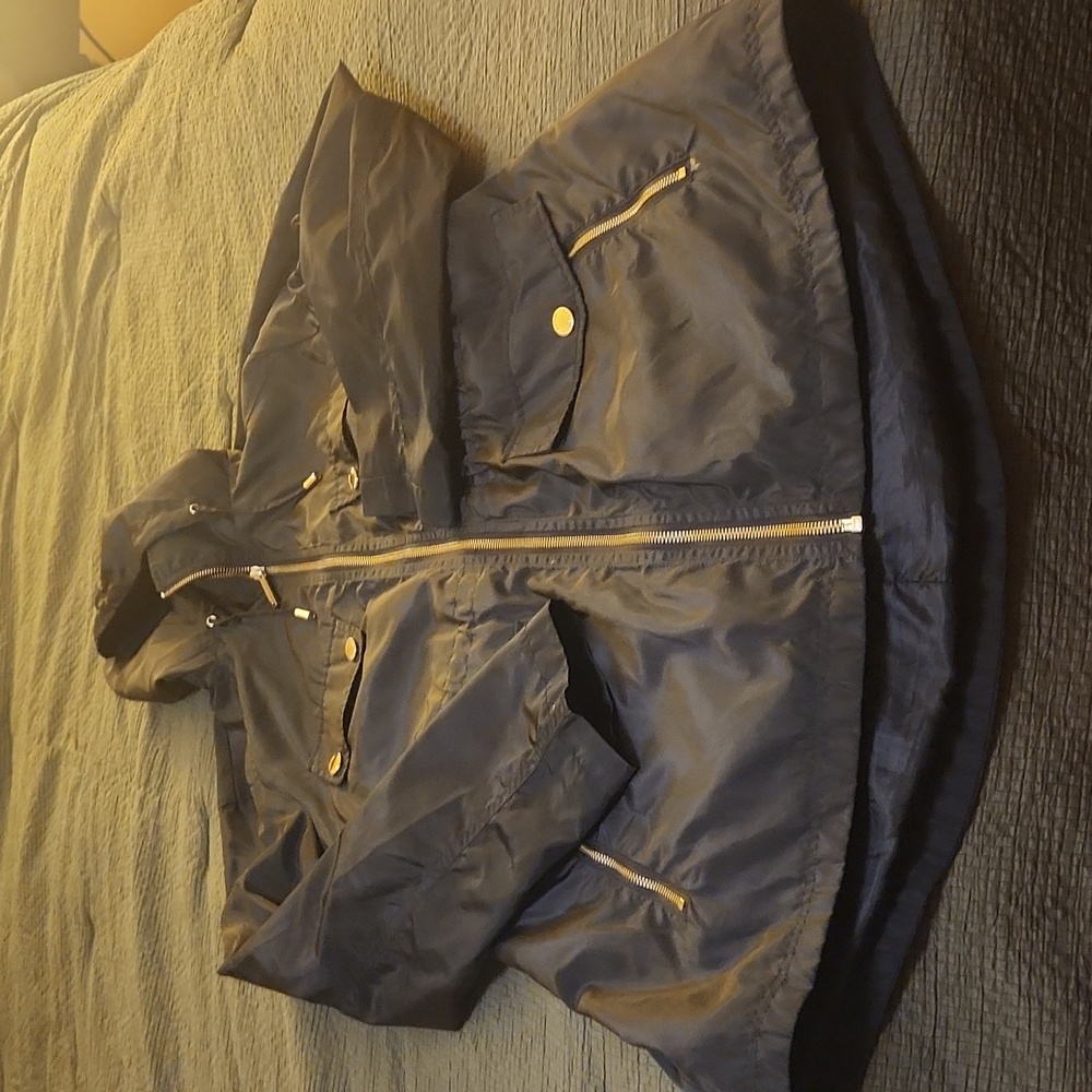 Michael Kors Womens Hooded Rain Coat